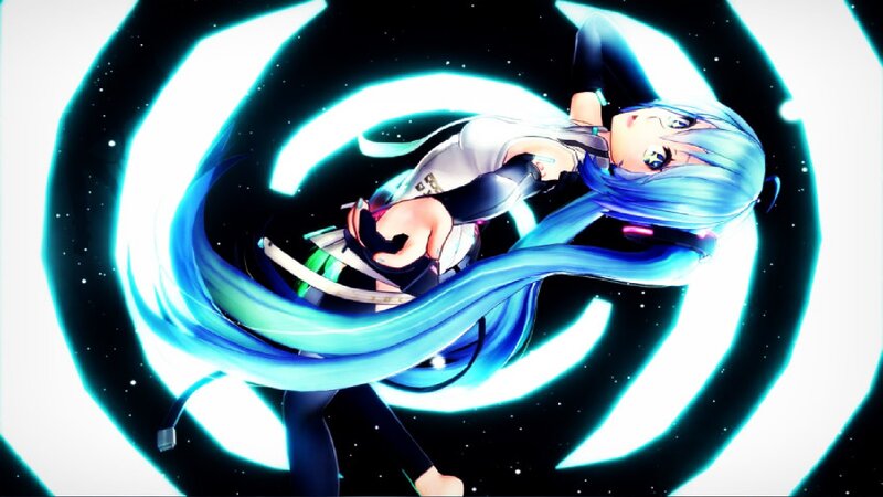 Blue-haired Anime Girl — Blue, Dramatic, Night, Digital Art, Spiral
