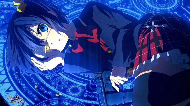 Blue-haired Anime Girl — Blue, Dramatic, Night, Gun