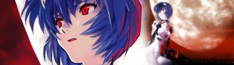 Blue-haired Anime Girl — Blue, Dramatic, Night, Red Eyes, Mecha Suit, Full Moon