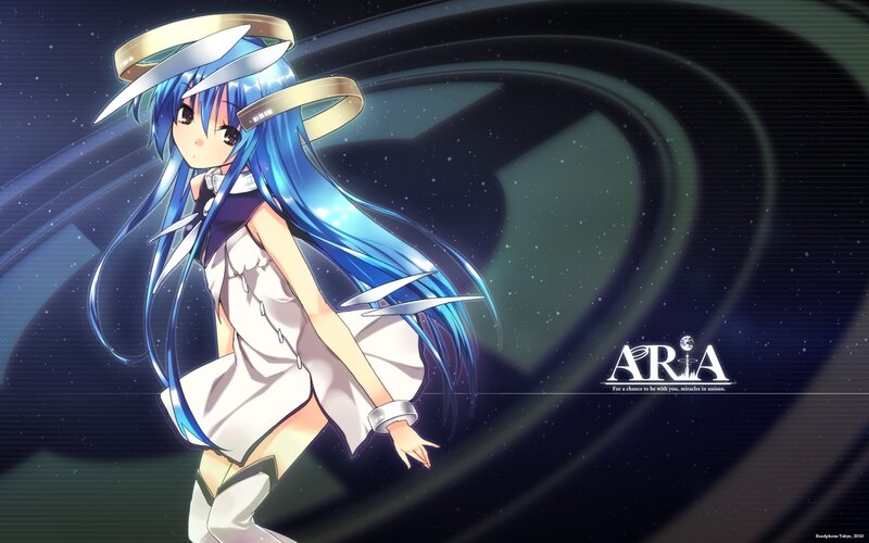 Blue-haired Anime Girl — Blue, Dramatic, Night, Space