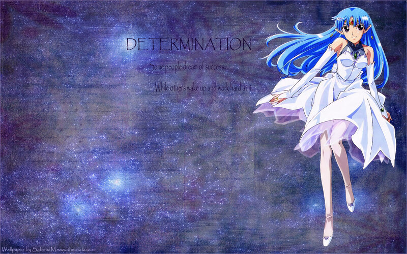 Blue-haired Anime Girl — Blue, Dramatic, Night, Starfield