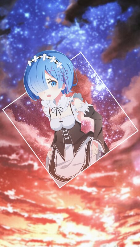 Blue-haired Anime Girl — Blue, Dramatic, Night, Starry Sky, Clouds