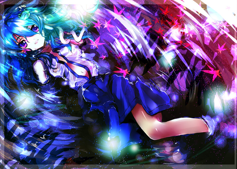 Blue-haired Anime Girl — Blue, Dramatic, Night, Stars