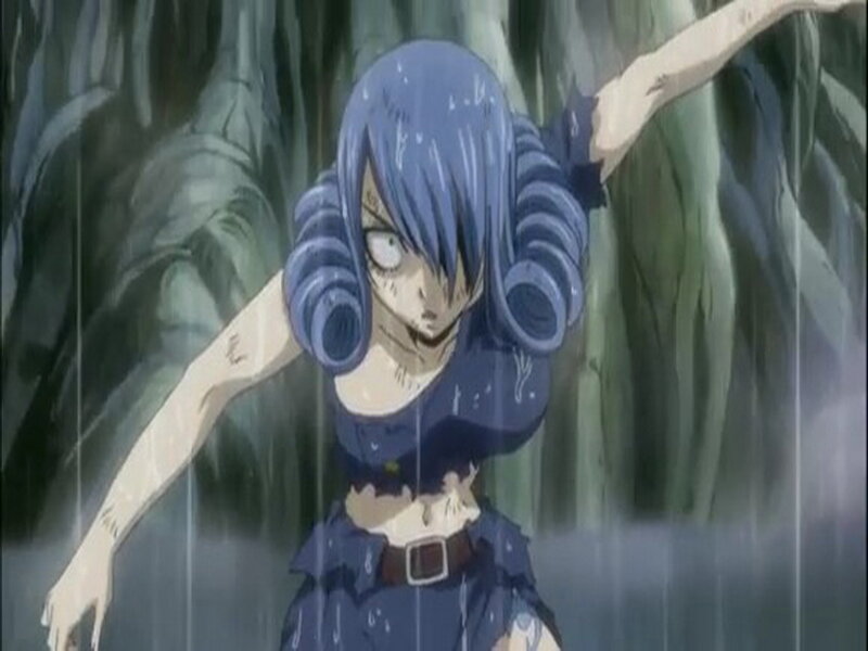 Blue-haired Anime Girl — Blue, Dramatic, Rain, Forest