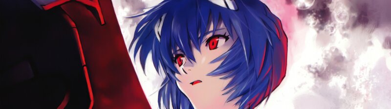 Blue-haired Anime Girl — Blue, Dramatic, Red Eyes, Mecha