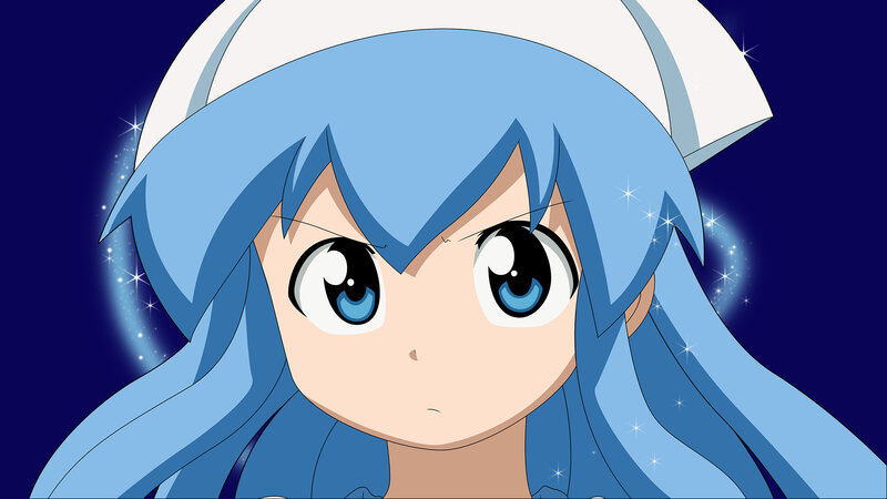 Blue-haired Anime Girl — Blue, Dreamy, Night, Anime Character, Sparkles
