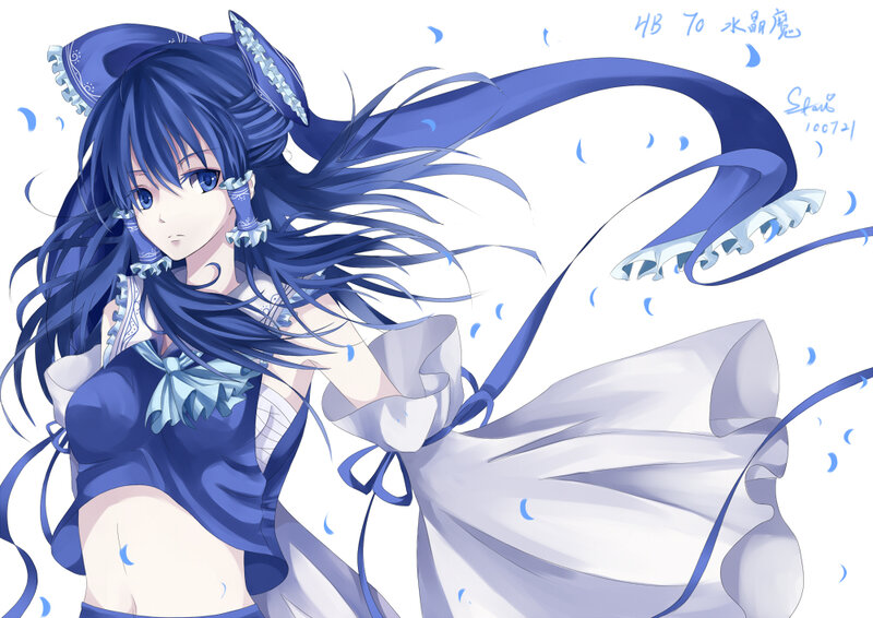 Blue-haired Anime Girl — Blue, Dynamic, Long Hair
