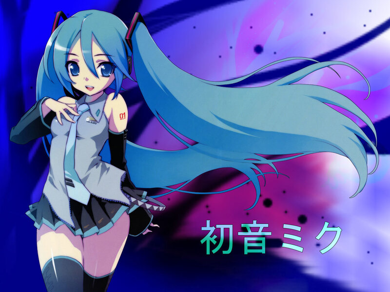 Blue-haired Anime Girl — Blue, Dynamic, Long Hair, Tie, Skirt
