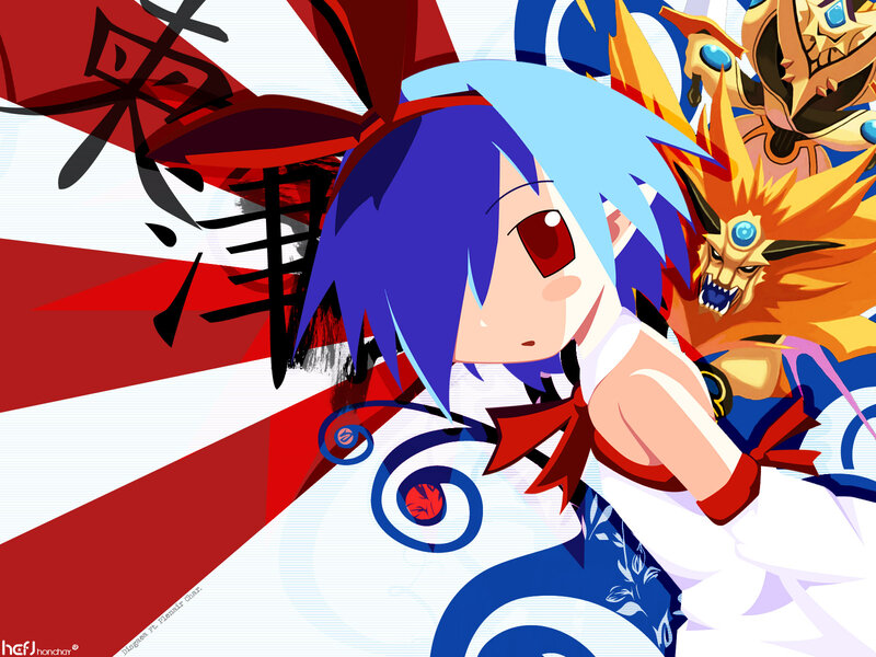 Blue-haired Anime Girl — Blue, Dynamic, Monster