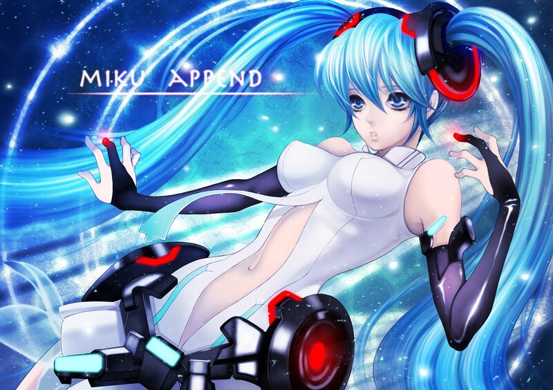 Blue-haired Anime Girl — Blue, Dynamic, Night, Digital Art, Headphones