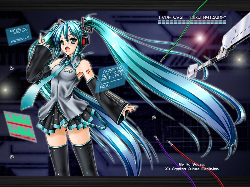 Blue-haired Anime Girl — Blue, Dynamic, Night, Robot Arm