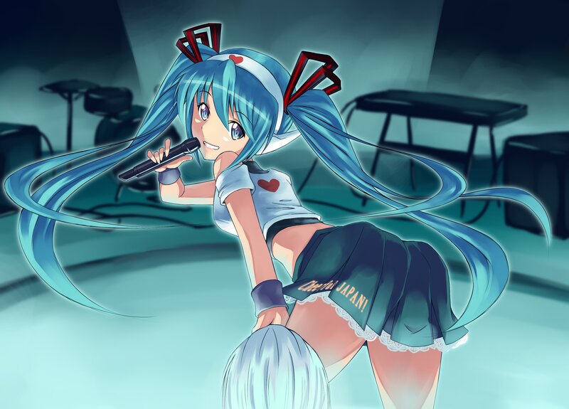 Blue-haired Anime Girl — Blue, Dynamic, Night