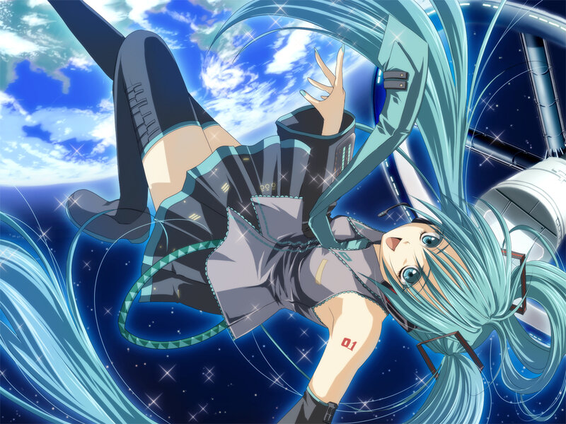 Blue-haired Anime Girl — Blue, Dynamic, Spacecraft