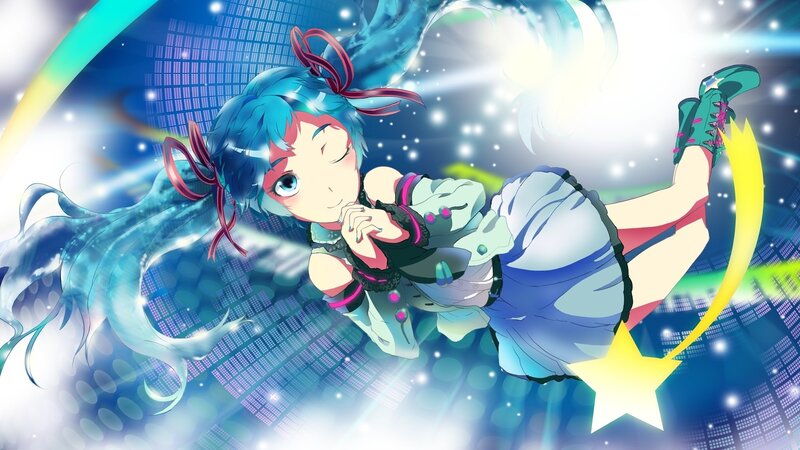 Blue-haired Anime Girl — Blue, Dynamic, Star
