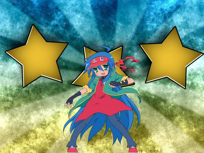 Blue-haired Anime Girl — Blue, Dynamic, Stars