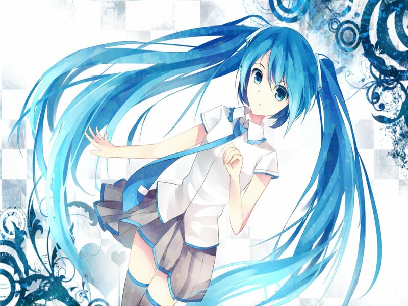 Blue-haired Anime Girl — Blue, Dynamic