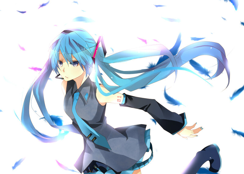 Blue-haired Anime Girl — Blue, Dynamic, Twin Tails