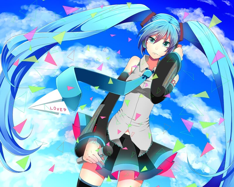 Blue-haired Anime Girl — Blue, Energetic, Afternoon