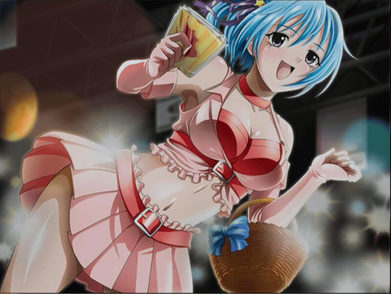 Blue-haired Anime Girl — Blue, Energetic, Night