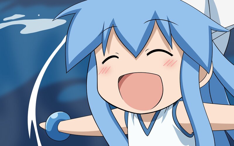 Blue-haired Anime Girl — Blue, Energetic, Sweat
