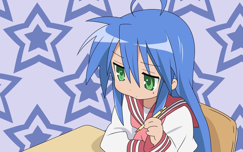 Blue-haired Anime Girl — Blue, Focused