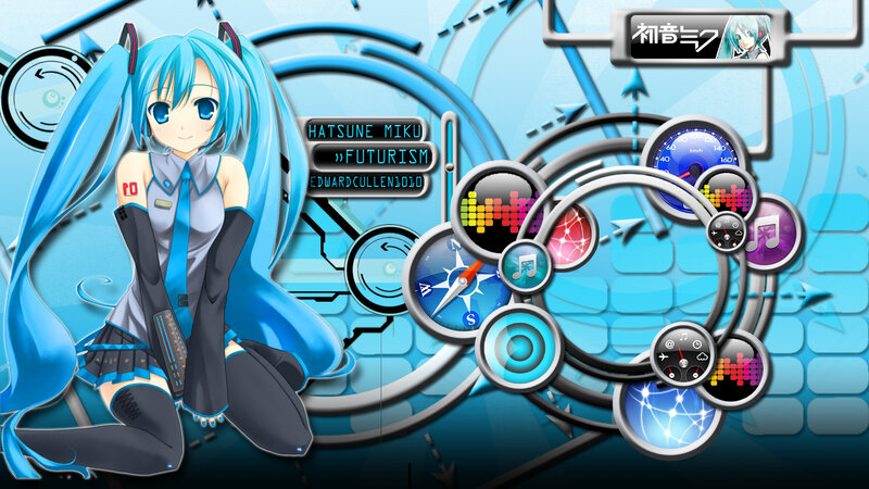 Blue-haired Anime Girl — Blue, Futuristic
