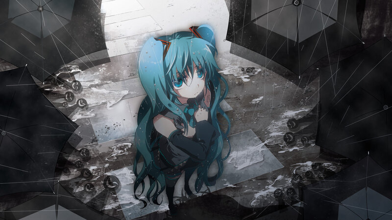 Blue-haired Anime Girl — Blue, Melancholic