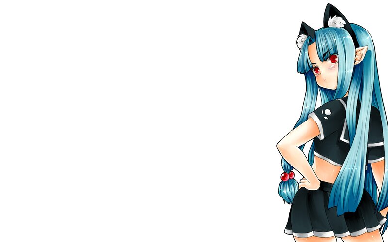 Blue-haired Anime Girl — Blue, Neutral, Cat Ears