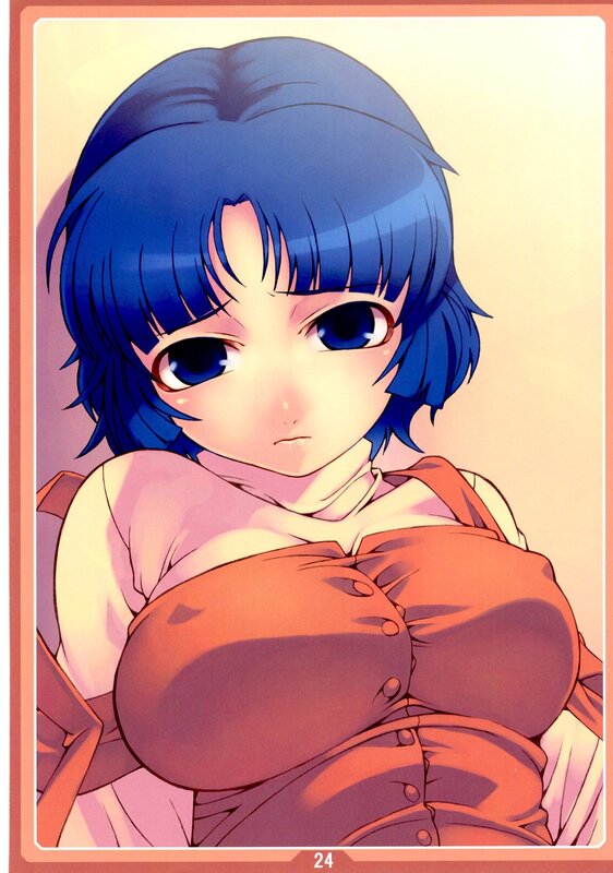Blue-haired Anime Girl — Blue, Neutral, Corset