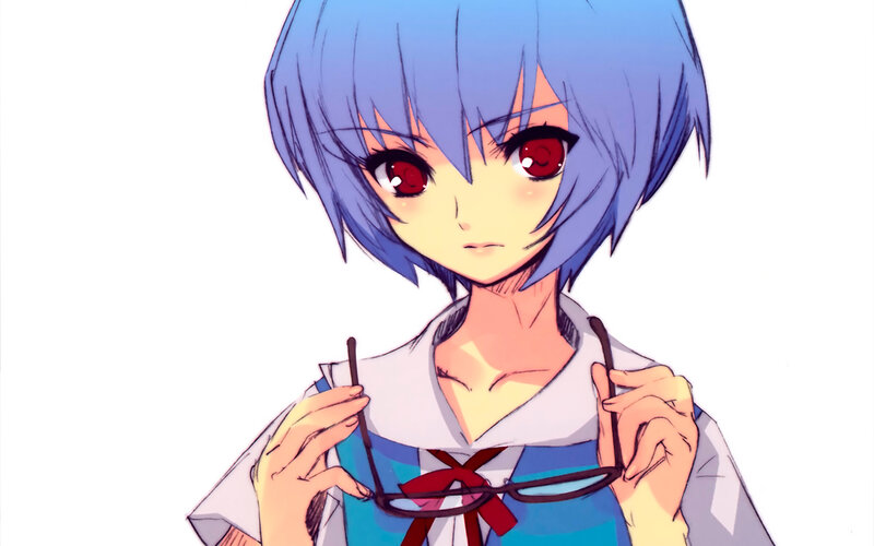Blue-haired Anime Girl — Blue, Neutral, Glasses