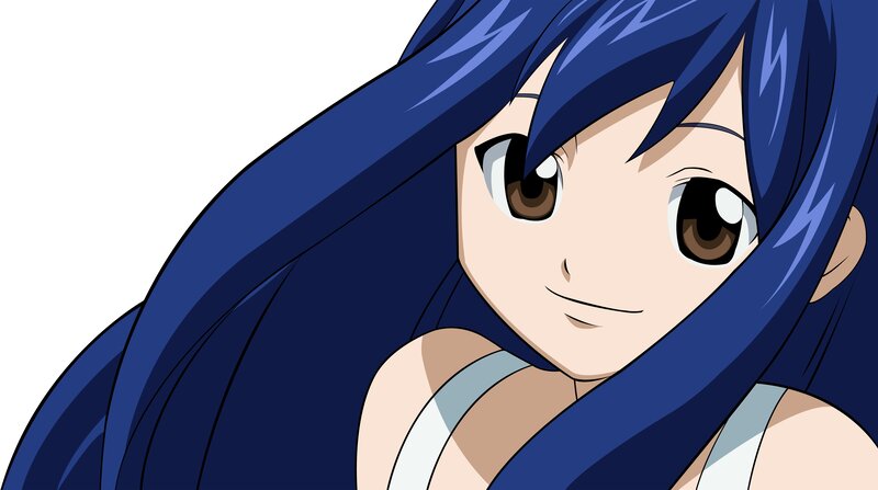Blue-haired Anime Girl — Blue, Neutral, Long Hair, Brown Eyes