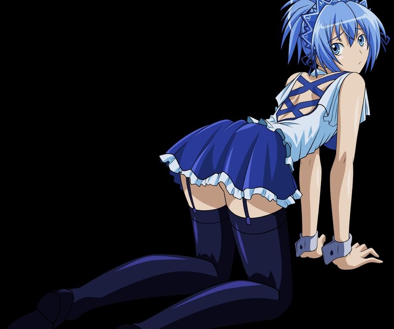 Blue-haired Anime Girl — Blue, Neutral, Maid Outfit