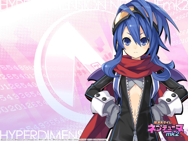 Blue-haired Anime Girl — Blue, Neutral, Scarf