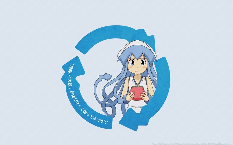 Blue-haired Anime Girl — Blue, Neutral, Text