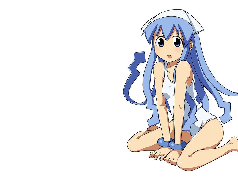 Blue-haired Anime Girl — Blue, Neutral, White Hat