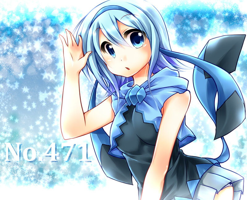 Blue-haired Anime Girl — Blue, Playful, Bow