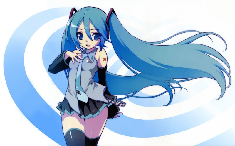 Blue-haired Anime Girl — Blue, Playful, Cat Ears, Headphones