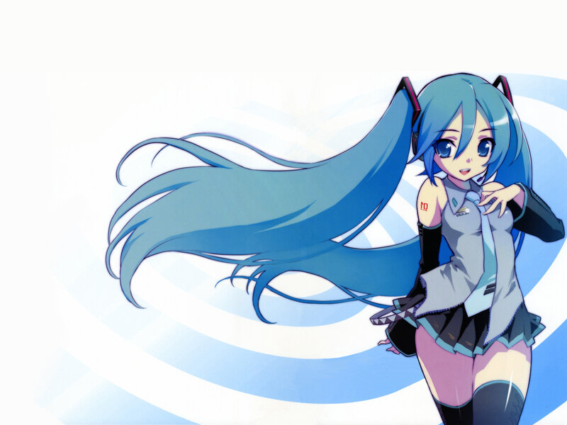 Blue-haired Anime Girl — Blue, Playful, Long Hair, Cat Ears