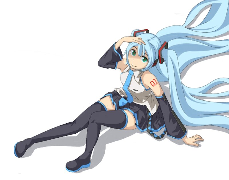 Blue-haired Anime Girl — Blue, Playful, Long Hair