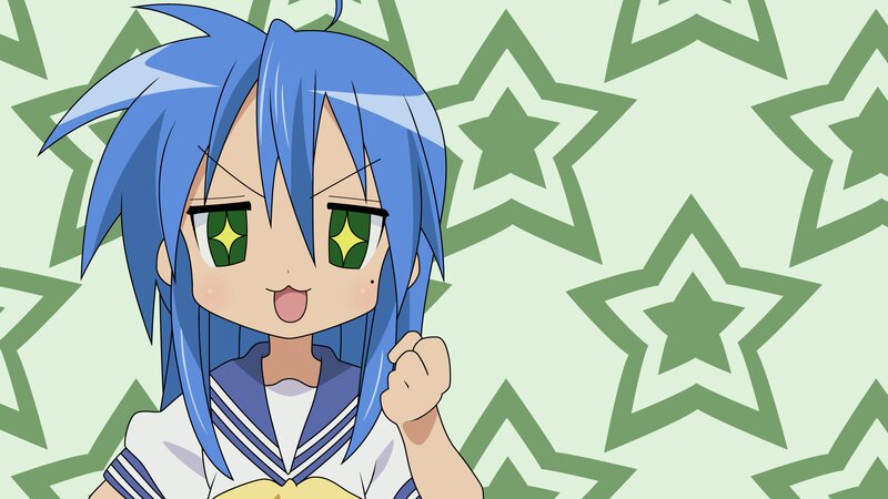 Blue-haired Anime Girl — Blue, Playful, Stars, Sailor Uniform