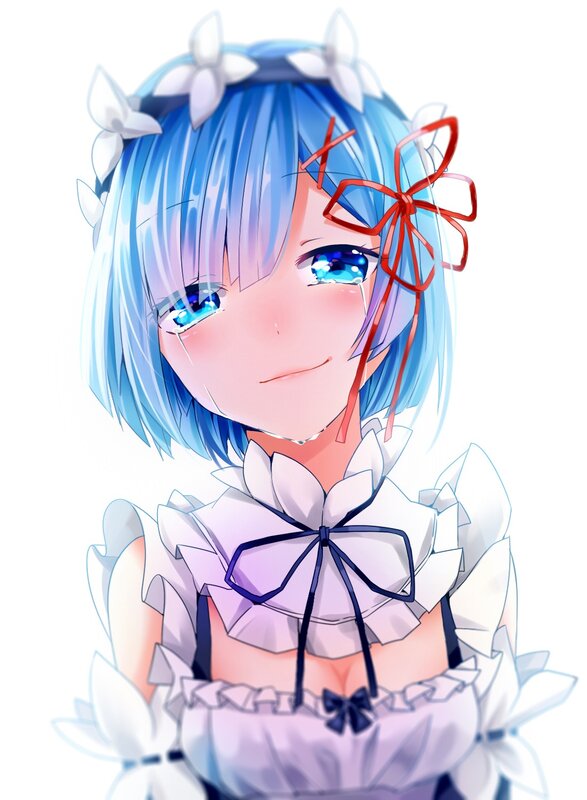 Blue-haired Anime Girl — Blue, Sad