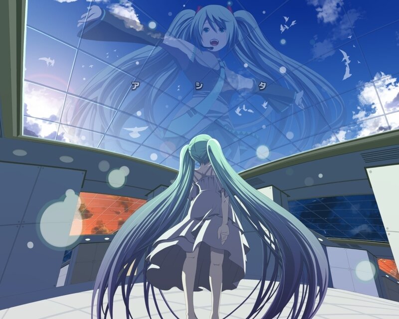 Blue-haired Anime Girl — Blue, Serene, Afternoon, Anime Character