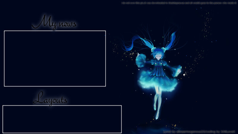 Blue-haired Anime Girl — Blue, Serene, Night, Digital Art, Glowing Particles