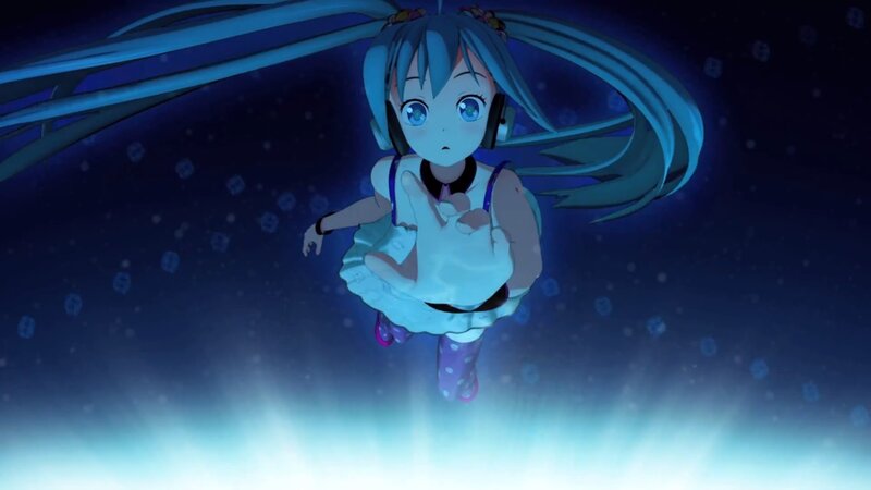 Blue-haired Anime Girl — Blue, Serene, Night, Headphones