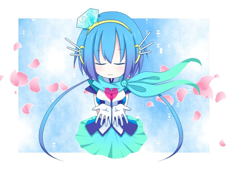 Blue-haired Anime Girl — Blue, Serene, Scarf