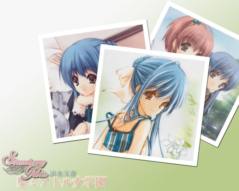 Blue-haired Anime Girl — Blue, Serene, Spring, Anime Girls