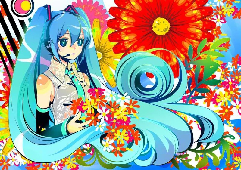 Blue-haired Anime Girl — Blue, Vibrant, Cheerful