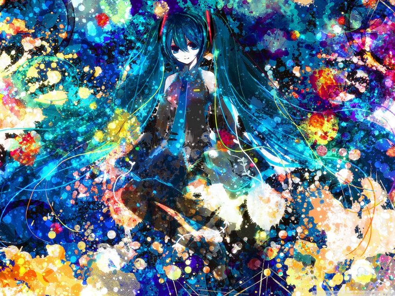 Blue-haired Anime Girl — Blue, Vibrant