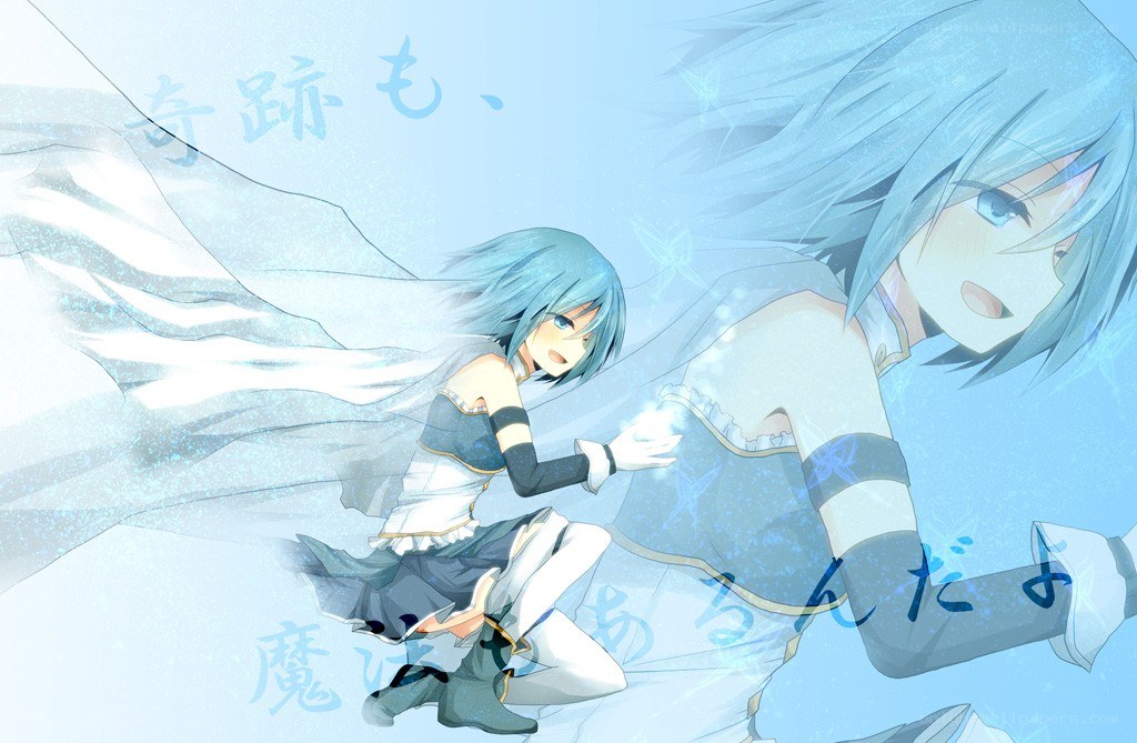 Blue-haired anime girl casting spell