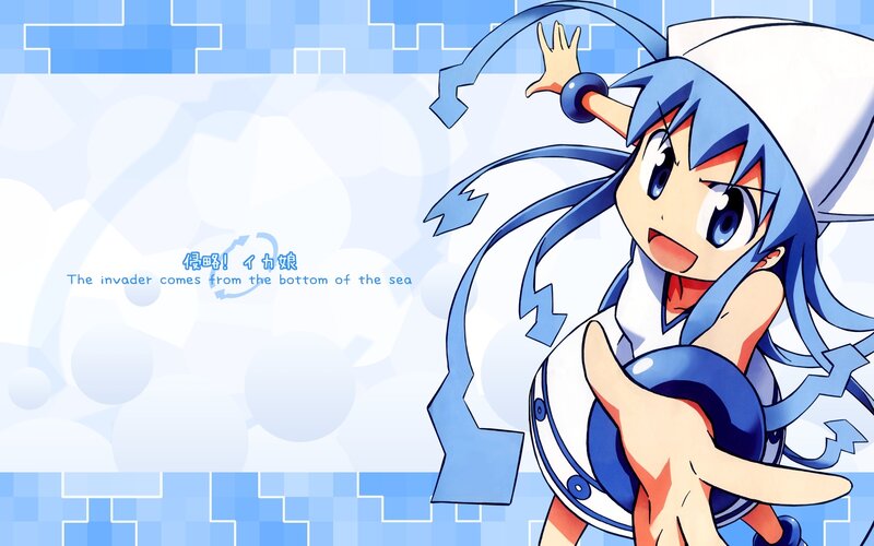 blue-haired anime girl character